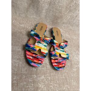 Vaneli Women's Cutout Patent Slip On Slide Sandals Multicolor Size 7.5N NWOT